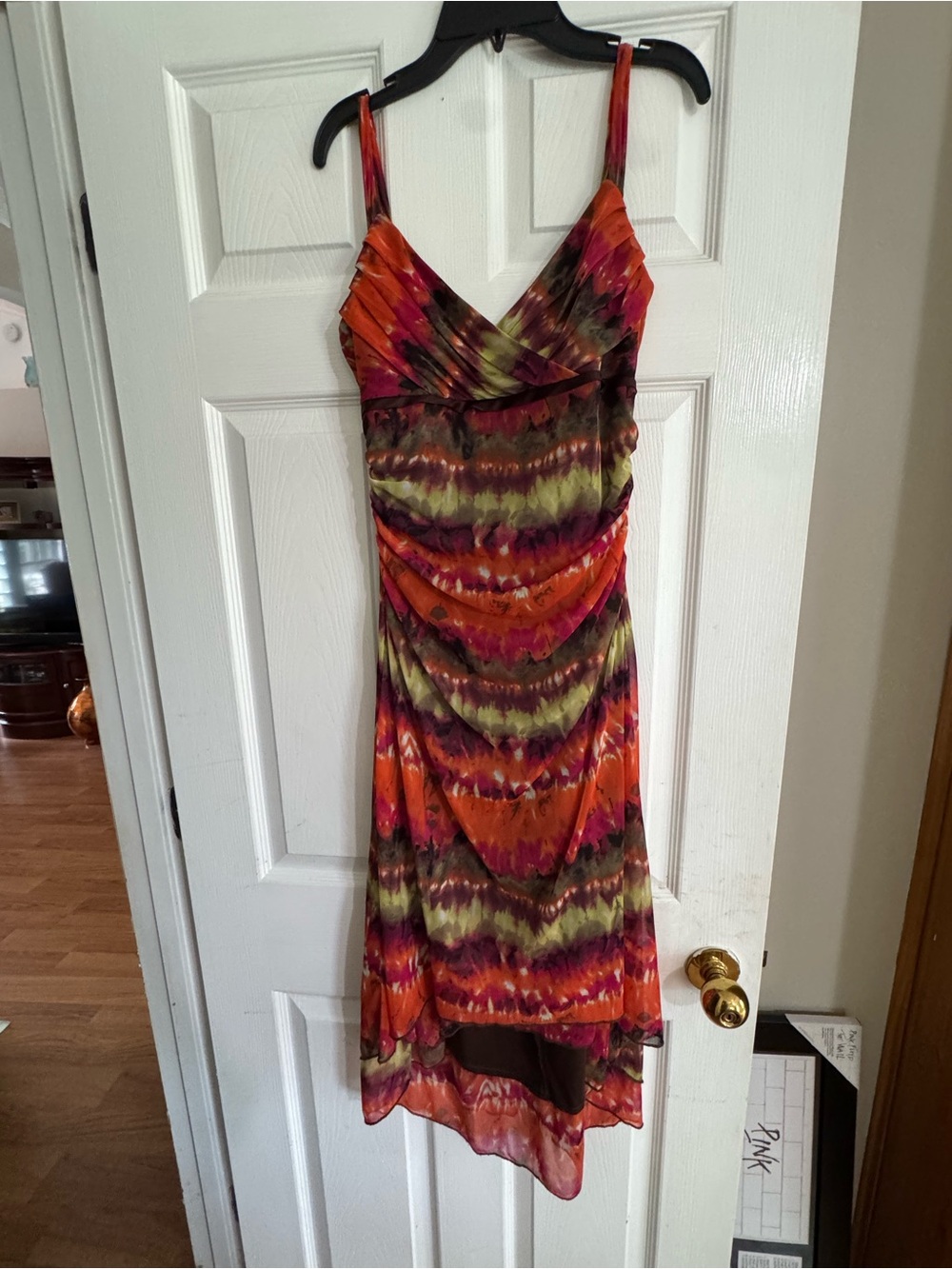 Ruby Rox Y2K Tie-Dye Ruched Midi Dress - Picture 2 of 4